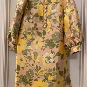 Tuckernuck Floral Long Sleeve Dress in Yellow and Olive